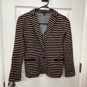 J. Crew cotton/ spandex Black and Tan Striped Blazer size XXS